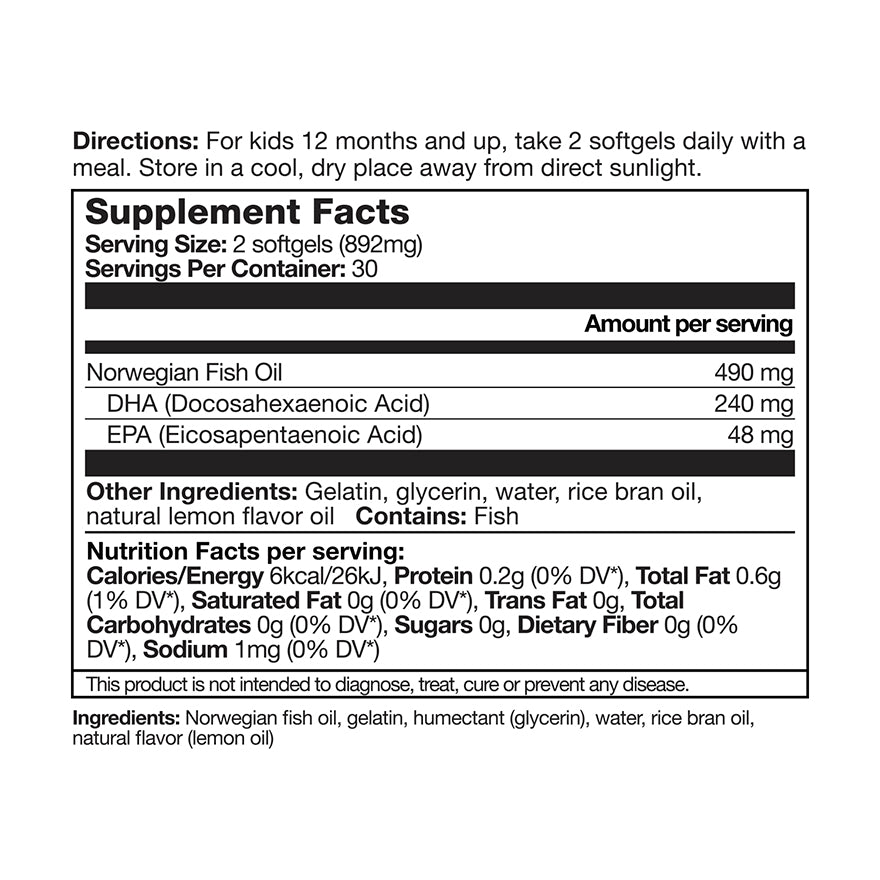 Dha Label Kids DHA| Life Nutrition | US Natural Premium Supplements
